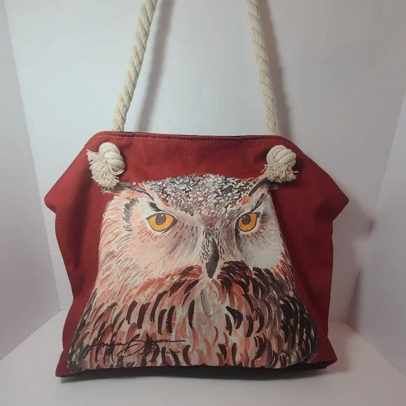Owl Canvas Book Tote – Angie Bryan Creations – Functional Art with Style - Picture 8 of 13